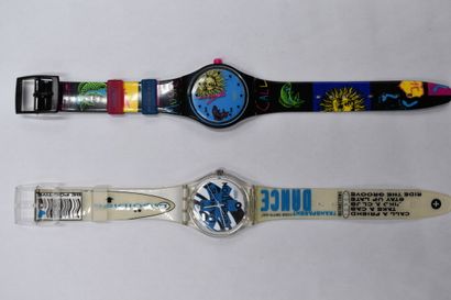 SWATCH. Réunion de deux montres. Montres...
