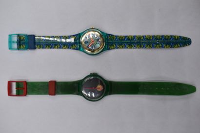SWATCH. Réunion de deux montres. Montres...