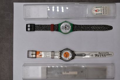 SWATCH. Réunion de deux montres. Montres...