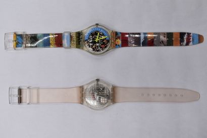 SWATCH. Réunion de deux montres. Montres...