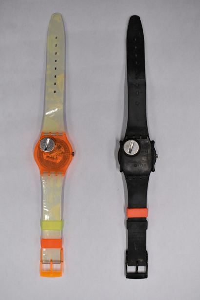 SWATCH. Réunion de deux montres. Montres...