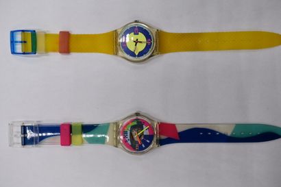 SWATCH. Réunion de deux montres. Montres...