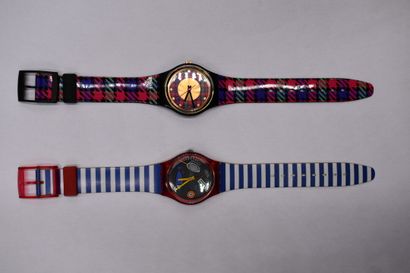 SWATCH. Réunion de deux montres. Montres...