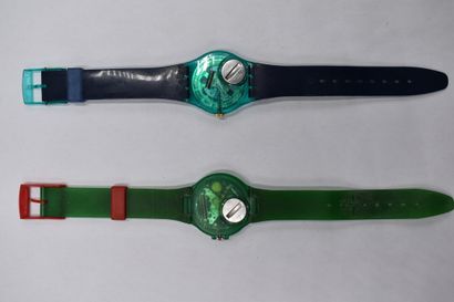SWATCH. Réunion de deux montres. Montres...