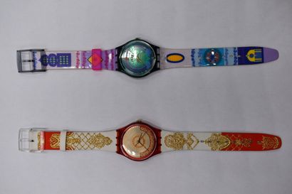 SWATCH. Réunion de deux montres. Montres...