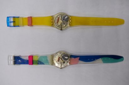 SWATCH. Réunion de deux montres. Montres...