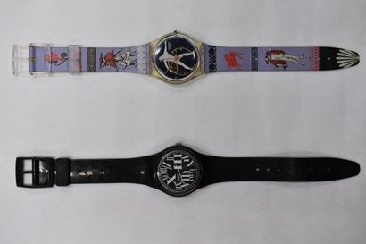 SWATCH. Réunion de deux montres. Montres...