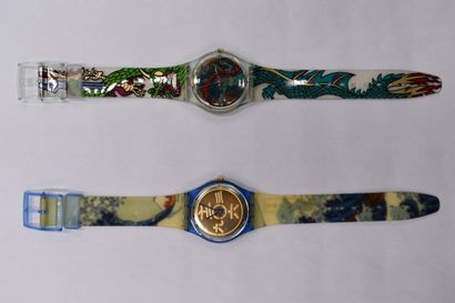 SWATCH. Réunion de deux montres. Montres...