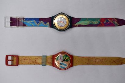 SWATCH. Réunion de deux montres. Montres...