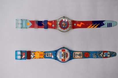 SWATCH. Réunion de deux montres. Montres...