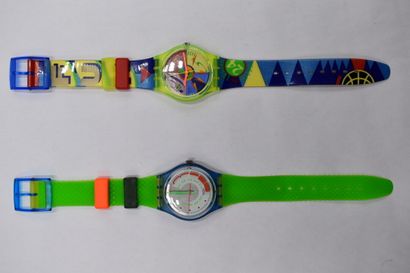 SWATCH. Réunion de deux montres. Montres...