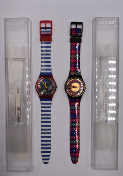SWATCH. Réunion de deux montres. Montres...