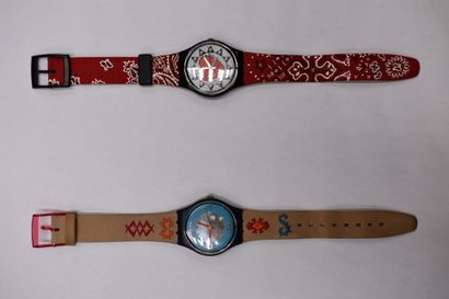SWATCH. Réunion de deux montres. Montres...