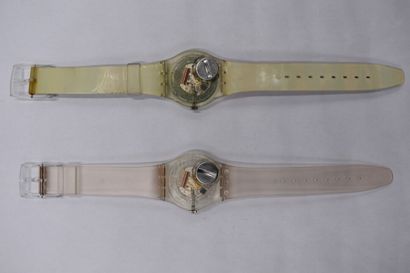 SWATCH. Réunion de deux montres. Montres...