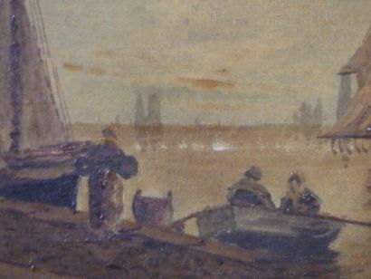 MARINE
Ecole du XIXème siècle, Marine, huile...