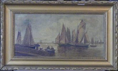 MARINE
Ecole du XIXème siècle, Marine, huile...