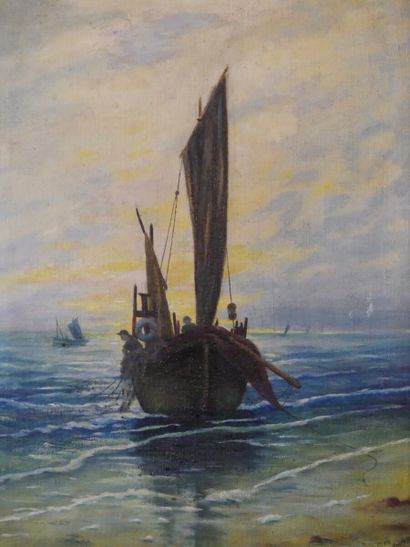 Pêcheurs
Ecole du XXème siècle, Pêcheurs,...