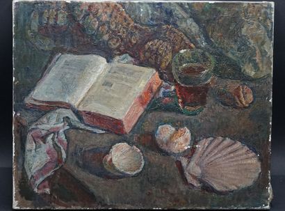 Alexandre BONDICOV, Nature morte au livre,...