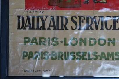 AIR UNION. Affiche DAILY AIR SERVICE PARIS...