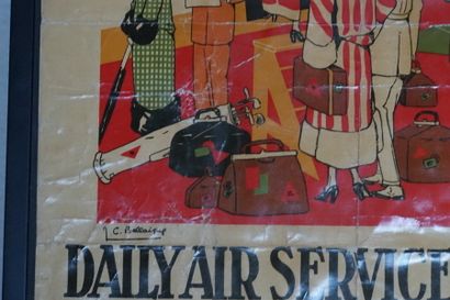 AIR UNION. Affiche DAILY AIR SERVICE PARIS...