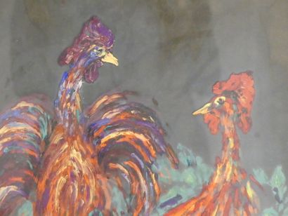 Poules
Ecole Française du XXe siècle. Poules,...