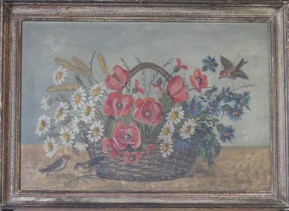 Bouquet de fleurs
Ecole du XXème siècle,...