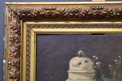 P. GUDIN, Bouquet de fleurs à la potiche,...