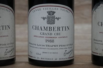 3 bouteilles de Chambertin Grand Cru 1988...