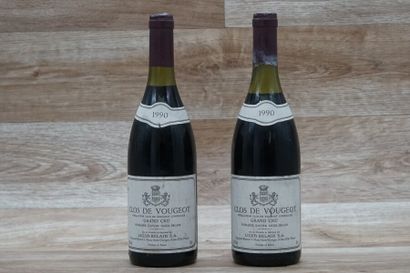 2 bouteilles de Clos-Vougeot Grand Cru 1990...