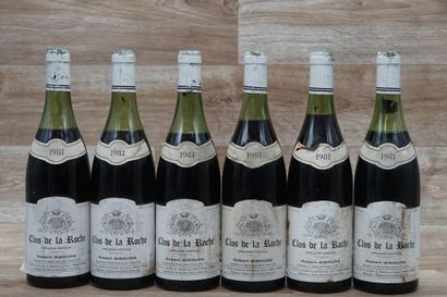 6 bouteilles de Clos de La Roche 1981 mise...