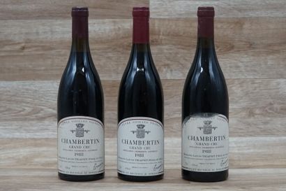 3 bouteilles de Chambertin Grand Cru 1988...