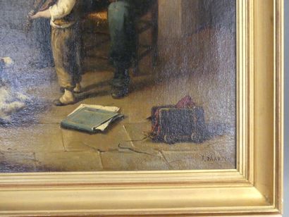 Inétrieur paysan
Ecole du XIXème siècle,...