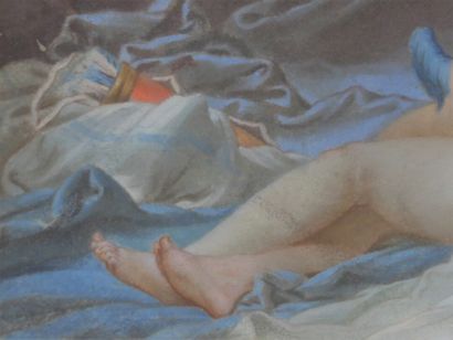 Venus et Cupidon, pastel sur papier fixé...
