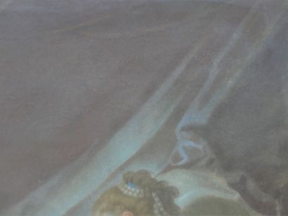 Venus et Cupidon, pastel sur papier fixé...