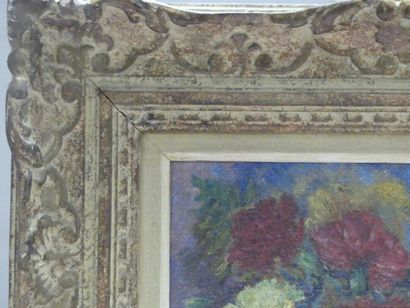 Raymonde BOUQUET, Fleurs, huile sur toile,...