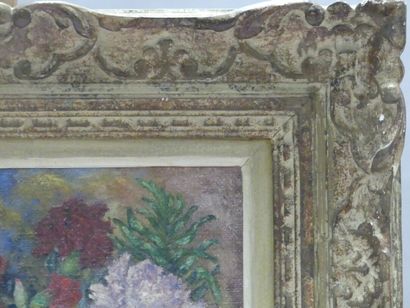 Raymonde BOUQUET, Fleurs, huile sur toile,...