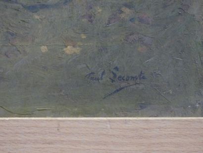 Paul LECONTE (1842-1920), Vue sur ferme,...