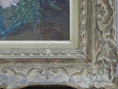 Raymonde BOUQUET, Fleurs, huile sur toile,...