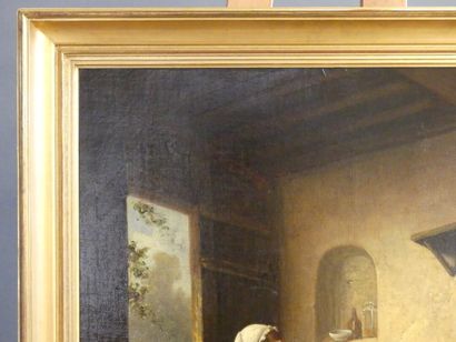 Inétrieur paysan
Ecole du XIXème siècle,...