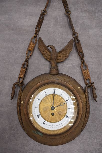BREGUET à PARIS, Pendule murale en bronze...
