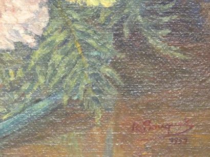 Raymonde BOUQUET, Fleurs, huile sur toile,...