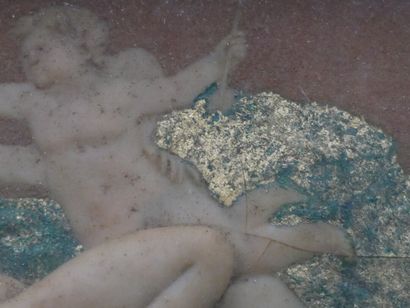 Bas reliefs. 
Suite de deux bas reliefs en...