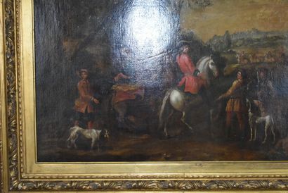 Ecole du XVIIIème siècle, Scène de champ...