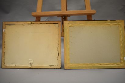 Suite de quatre gravures aquarellées. XVIIIème...