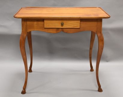 Table cabaret en bois naturel ouvrant par...