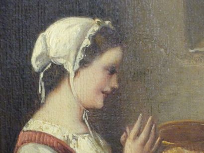 Inétrieur paysan
Ecole du XIXème siècle,...