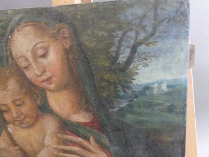 Début du XVIIème siècle. La Vierge à l'Enfant...