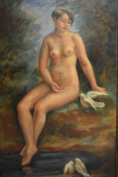 Marguerite CRISSAY, Nu aux oiseaux.
Marguerite...