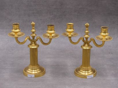 BRONZE Paire de flambeaux 
Paire de flambeaux...