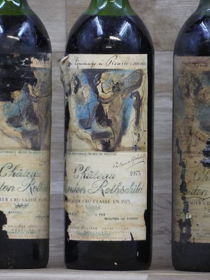 4 Bouteilles de PAUILLAC 1er CRU CLASSE 1973,...
